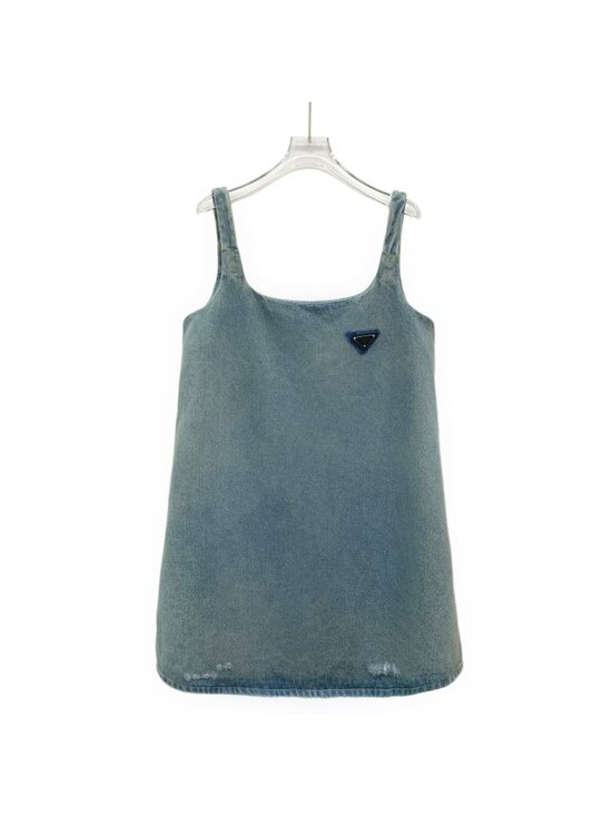 Prada Dresses & Skirts - Prada Blue Washed Denim Slip Dress